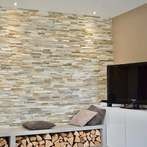 3Д панели из натурального камня. Сланец бежевый (Классика)