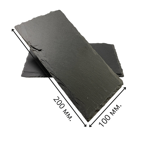 Сланец чёрный (натуральный скол) 100х200 мм.