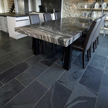 Сланец чёрный (натуральный скол) 300х600 мм.