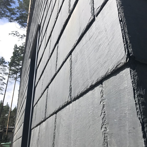 Сланец чёрный (натуральный скол) 200х400 мм.