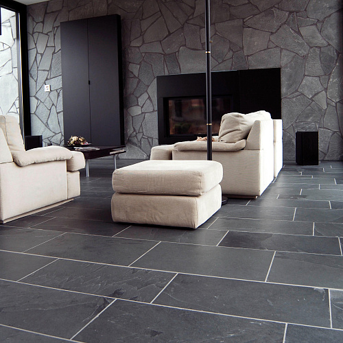 Сланец чёрный (натуральный скол) 300х600 мм.