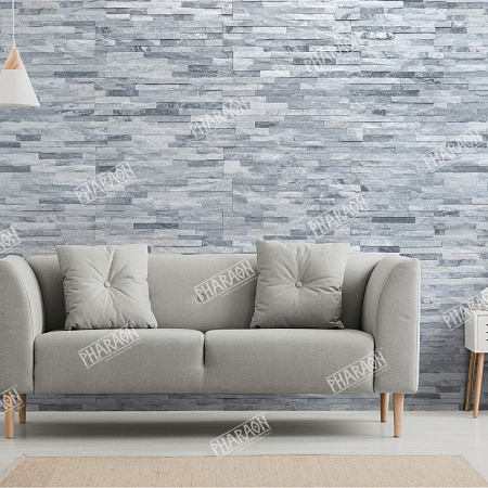 3d панели из натурального камня. Кварцит бело-серый (Классик)