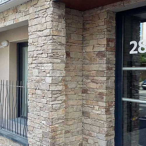 3d панели из натурального камня. Кварцит серо-коричневый (Грубый камень)