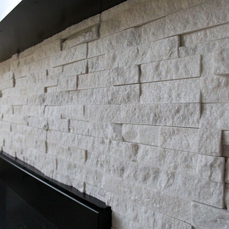 3d панели из натурального камня. Кварцит белый (Классик)