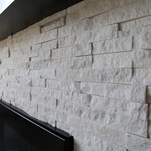 3d панели из натурального камня. Кварцит белый (Классик)