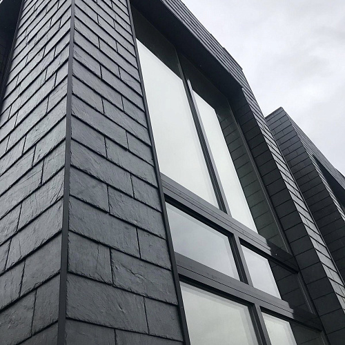 Сланец чёрный (натуральный скол) 100х300 мм.