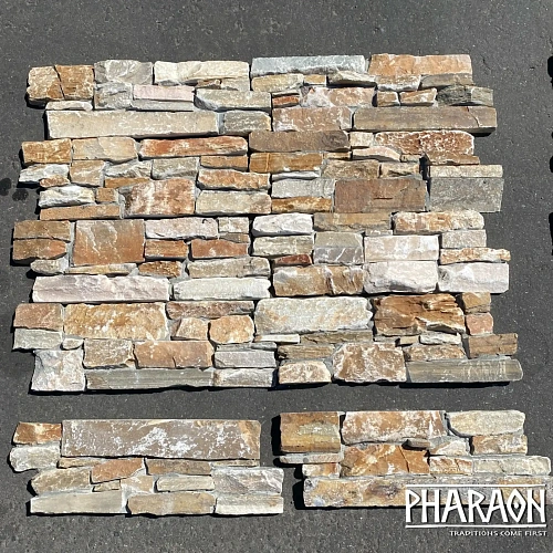 Кварцит бежевый Грубый камень — модуль 3Д-панели из натурального камня