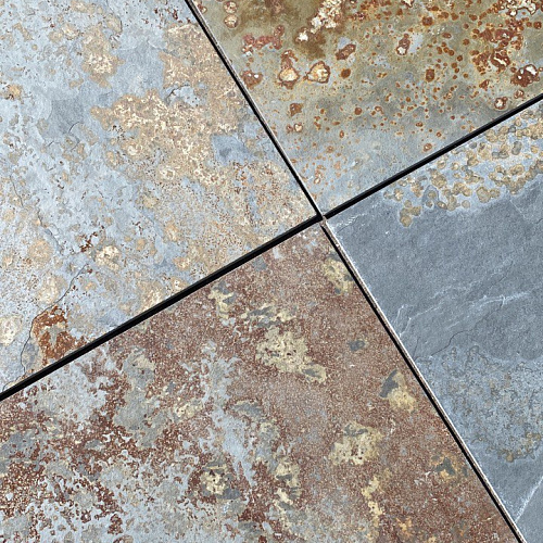 Сланец мультиколор (натуральный скол) 600х600 мм.