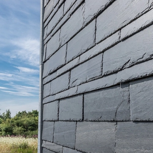 Сланец чёрный (натуральный скол) 100х300 мм.