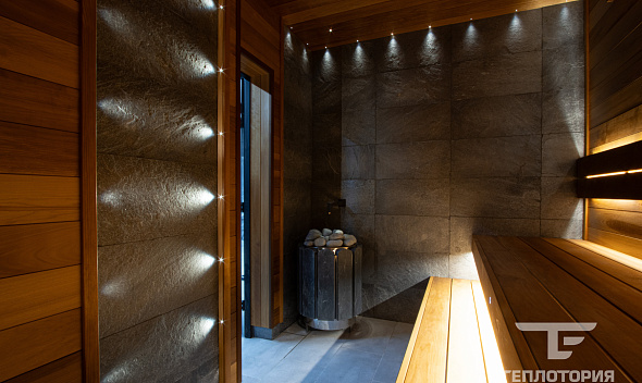 Сланец "Сильвер Грей" в сауне