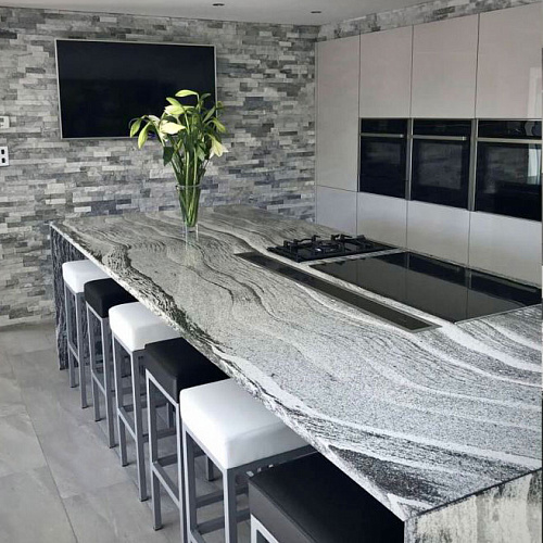 3d панели из натурального камня. Кварцит бело-серый (Классик)