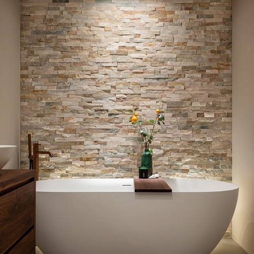 3Д панели из натурального камня. Сланец бежевый (Классика)