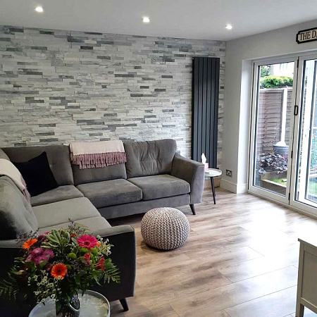 3d панели из натурального камня. Кварцит бело-серый (Классик)