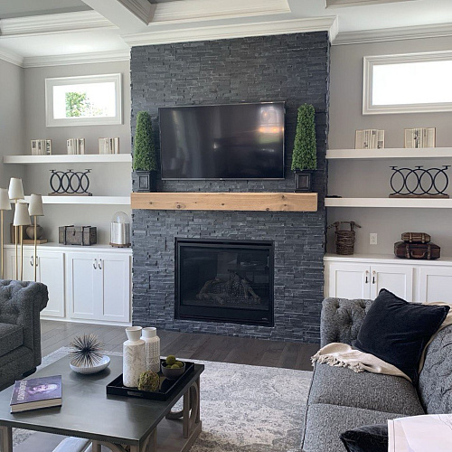 3d панели из натурального камня. Сланец чёрный (Неоклассик)