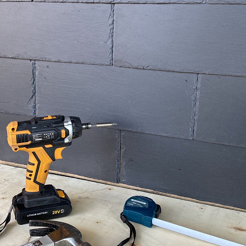 Сланец чёрный (натуральный скол) 200х400 мм.