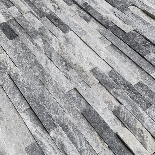 3d панели из натурального камня. Кварцит бело-серый (Классик)