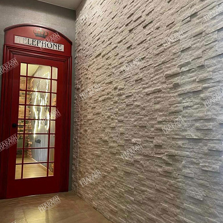 3d панели из натурального камня. Кварцит белый (Классик)