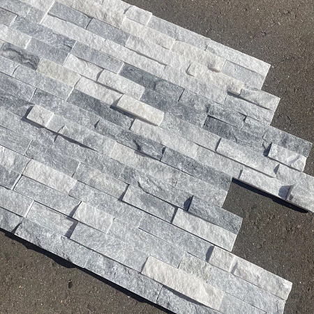 3d панели из натурального камня. Кварцит бело-серый (Неоклассик)