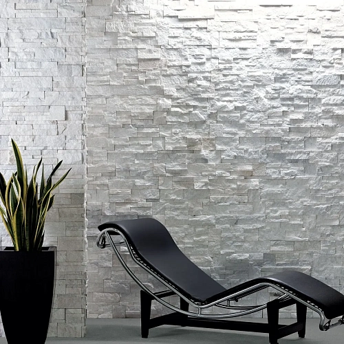 3d панели из натурального камня. Кварцит белый (Модерн)