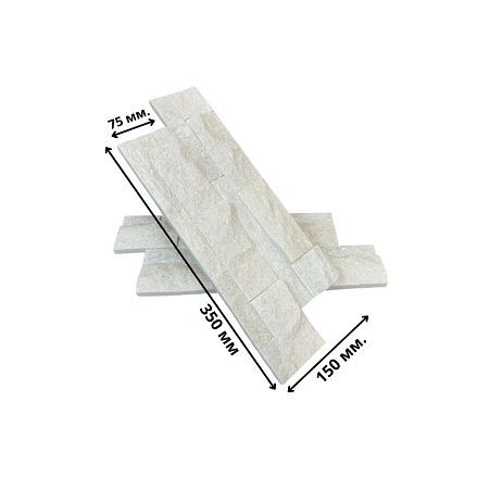 3d панели из натурального камня. Кварцит белый 