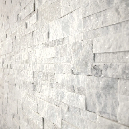 3Д панели из натурального камня. Кварцит белый (Модерн)