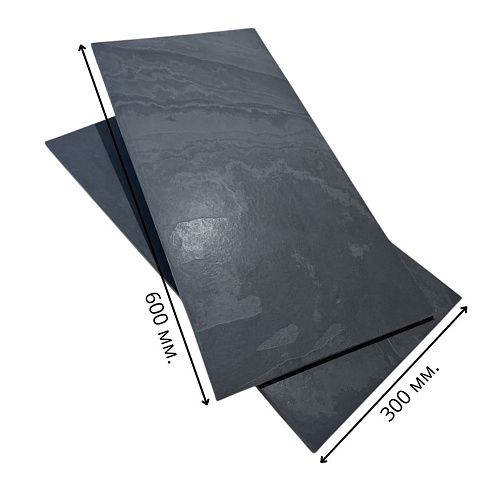Сланец чёрный (браш) 300х600 мм.