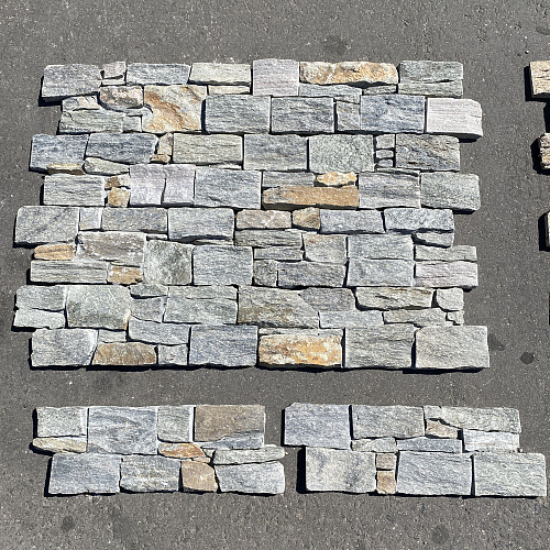 3d панели из натурального камня. Кварцит серо-зеленый (Грубый камень)