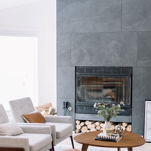 Сланец чёрный (натуральный скол) 600х1200 мм.