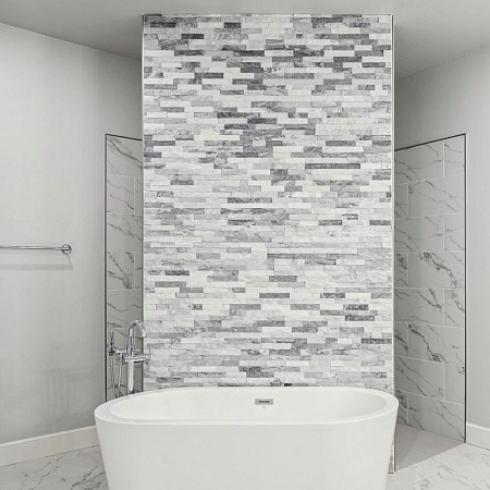 3d панели из натурального камня. Кварцит бело-серый (Классик)