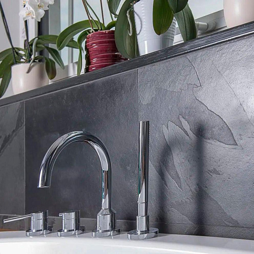 Сланец чёрный (браш) 300х600 мм.