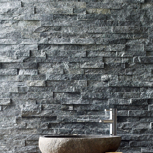 3d панели из натурального камня. Кварцит чёрный (Классик)