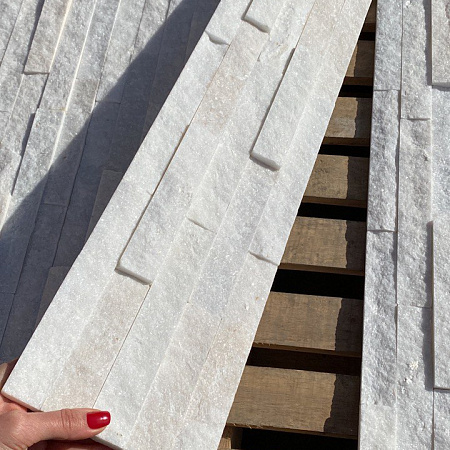 3d панели из натурального камня. Кварцит белый (Классик)