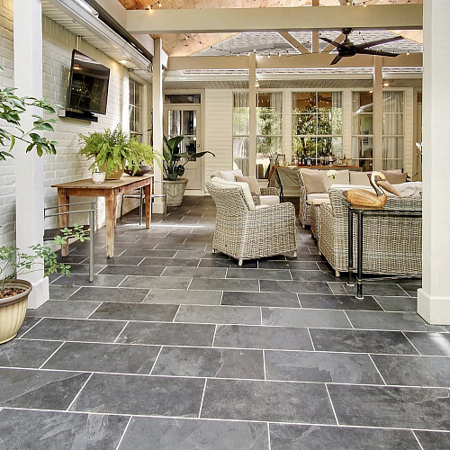 Сланец чёрный (натуральный скол) 300х600 мм.