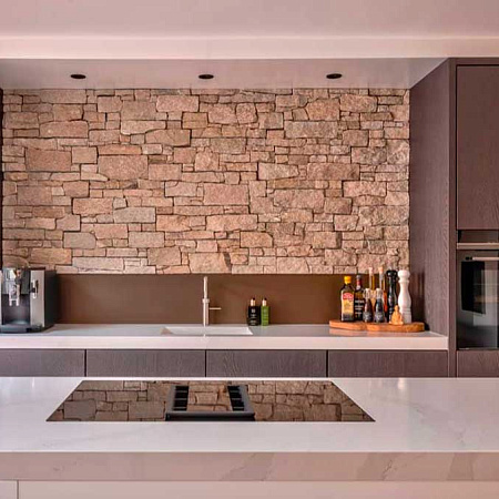 3d панели из натурального камня. Кварцит серо-коричневый (Грубый камень)