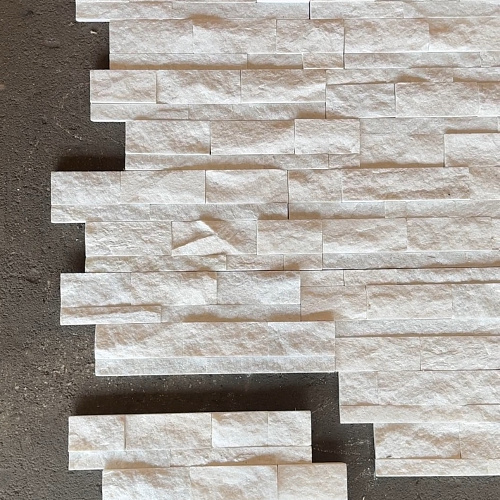 3Д панели из натурального камня. Кварцит белый (Лёгкая-Лайт)