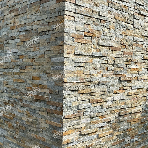 3d панели из натурального камня. Кварцит мультиколор (Классик)