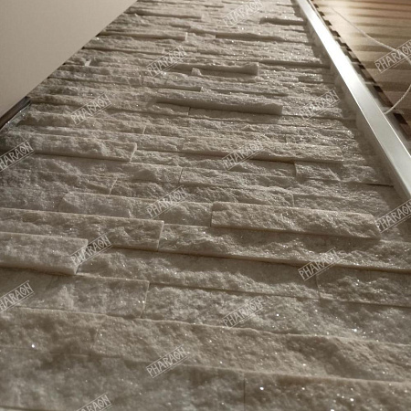 3d панели из натурального камня. Кварцит белый (Классик)