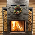 Сланец чёрный Классика — 3Д-панели для отделки камина