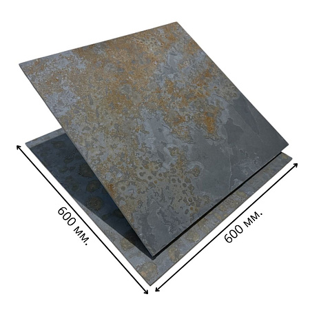 Сланец мультиколор (натуральный скол) 600х600 мм.