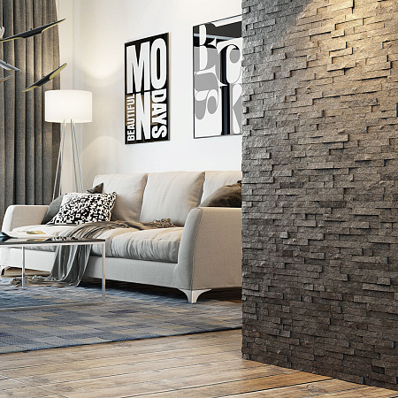 3d панели из натурального камня. Кварцит чёрный (Лайт)