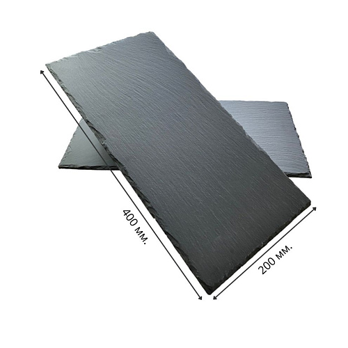 Сланец чёрный (натуральный скол) 200х400 мм.