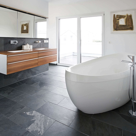 Сланец чёрный (натуральный скол) 300х600 мм.