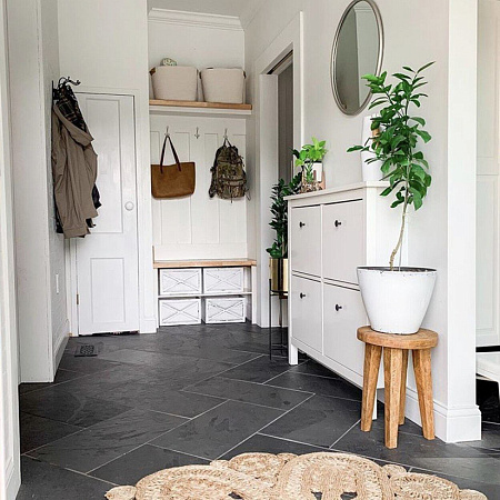 Сланец чёрный (натуральный скол) 300х600 мм.