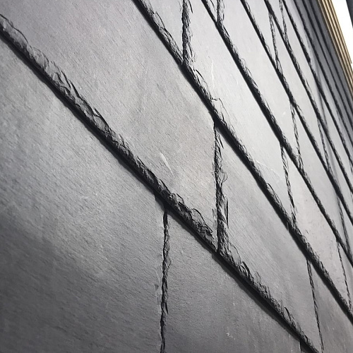 Сланец чёрный (натуральный скол) 100х300 мм.