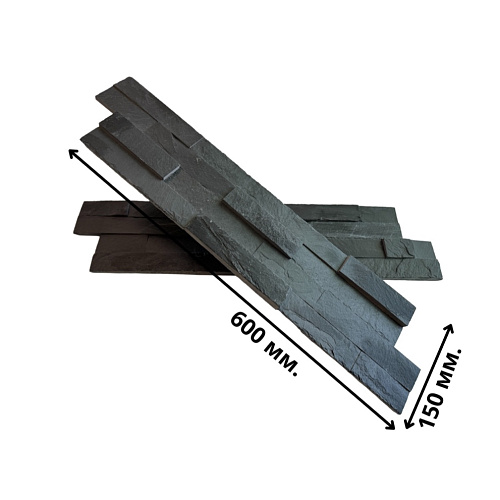 3d панели из натурального камня. Сланец чёрный (Неоклассик)