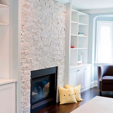 3Д панели из натурального камня. Кварцит белый (Модерн)