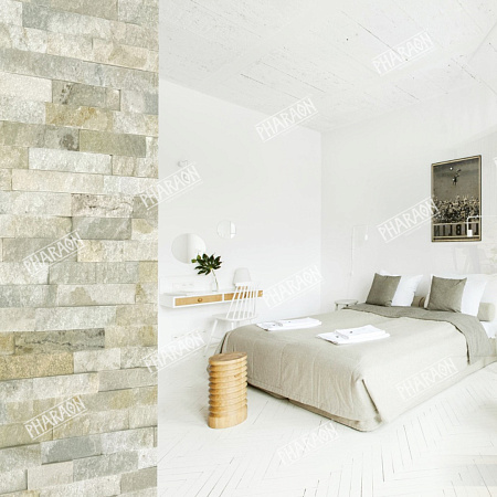 3d панели из натурального камня. Кварцит бежевый (Классик)