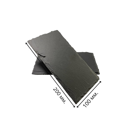 Сланец чёрный (натуральный скол) 100х200 мм.