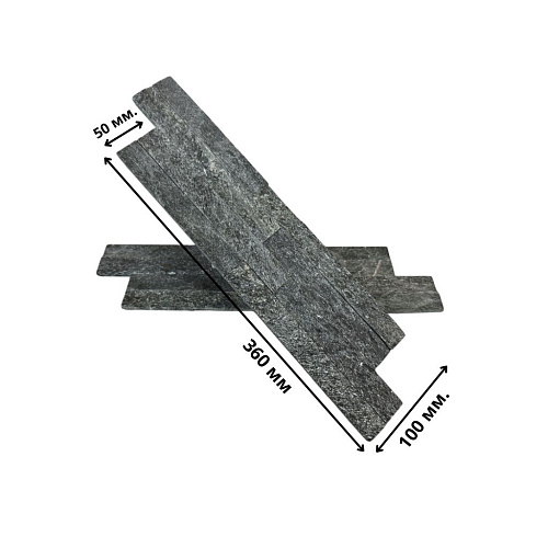 3d панели из натурального камня. Кварцит чёрный (Лайт)