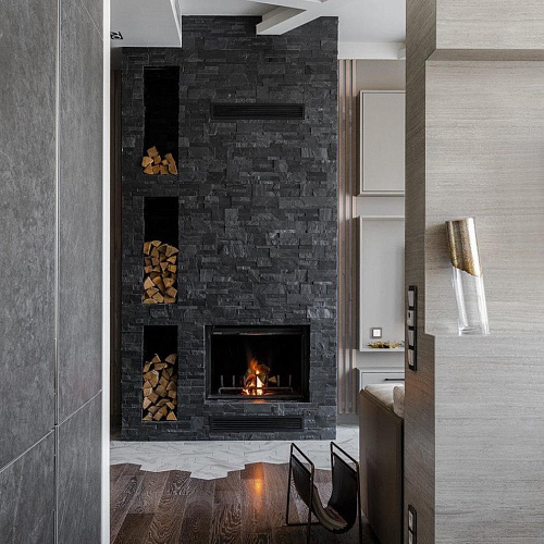 3d панели из натурального камня. Сланец чёрный (Модерн)